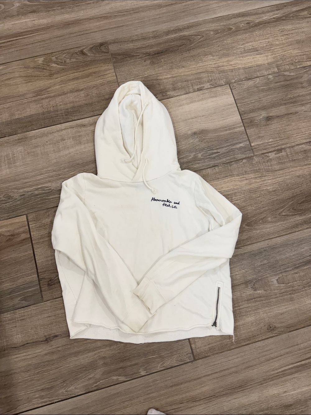 Abercrombie & Fitch Cream Hooded Pullover Sweatshirt